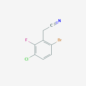 molecular formula C8H4BrClFN B2834930 2-(6-BROMO-3-CHLORO-2-FLUOROPHENYL)ACETONITRILE CAS No. 1499430-03-3