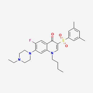 molecular formula C27H34FN3O3S B2834931 1-butyl-3-((3,5-dimethylphenyl)sulfonyl)-7-(4-ethylpiperazin-1-yl)-6-fluoroquinolin-4(1H)-one CAS No. 931330-17-5