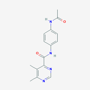 molecular formula C15H16N4O2 B2834932 N-(4-Acetamidophenyl)-5,6-dimethylpyrimidine-4-carboxamide CAS No. 2415453-12-0