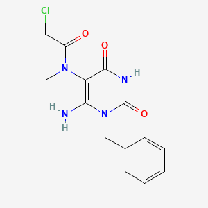 molecular formula C14H15ClN4O3 B2834936 N-(6-amino-1-benzyl-2,4-dioxopyrimidin-5-yl)-2-chloro-N-methylacetamide CAS No. 733796-10-6