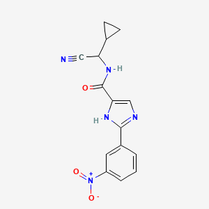 N-[cyano(cyclopropyl)methyl]-2-(3-nitrophenyl)-1H-imidazole-4-carboxamide