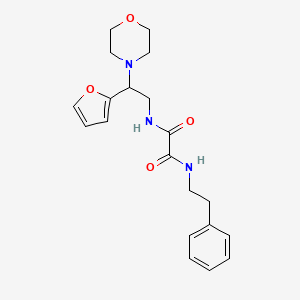 molecular formula C20H25N3O4 B2834943 N1-(2-(furan-2-yl)-2-morpholinoethyl)-N2-phenethyloxalamide CAS No. 877631-14-6