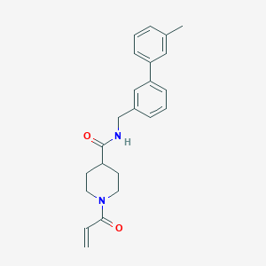 molecular formula C23H26N2O2 B2834944 N-[[3-(3-Methylphenyl)phenyl]methyl]-1-prop-2-enoylpiperidine-4-carboxamide CAS No. 2361699-98-9