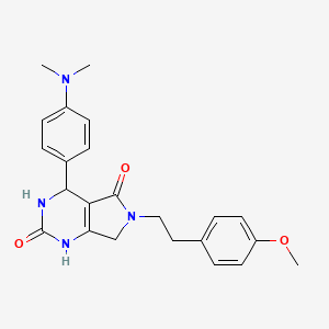molecular formula C23H26N4O3 B2834945 4-(4-(dimethylamino)phenyl)-6-(4-methoxyphenethyl)-3,4,6,7-tetrahydro-1H-pyrrolo[3,4-d]pyrimidine-2,5-dione CAS No. 1171782-34-5