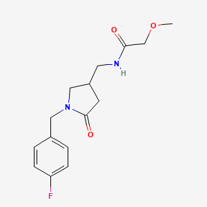 molecular formula C15H19FN2O3 B2834953 N-((1-(4-fluorobenzyl)-5-oxopyrrolidin-3-yl)methyl)-2-methoxyacetamide CAS No. 954603-45-3