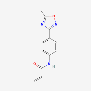 molecular formula C12H11N3O2 B2835027 N-[4-(5-Methyl-1,2,4-oxadiazol-3-yl)phenyl]prop-2-enamide CAS No. 2361646-31-1