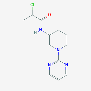 molecular formula C12H17ClN4O B2835091 2-chloro-N-(1-pyrimidin-2-ylpiperidin-3-yl)propanamide CAS No. 1216295-30-5