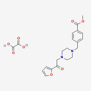 molecular formula C21H24N2O8 B2835093 Methyl 4-((4-(2-(furan-2-yl)-2-oxoethyl)piperazin-1-yl)methyl)benzoate oxalate CAS No. 1351590-55-0
