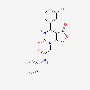 molecular formula C22H20ClN3O4 B2835098 2-[4-(3-chlorophenyl)-2,5-dioxo-1H,2H,3H,4H,5H,7H-furo[3,4-d]pyrimidin-1-yl]-N-(2,5-dimethylphenyl)acetamide CAS No. 1251552-36-9