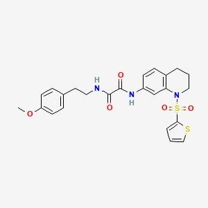 molecular formula C24H25N3O5S2 B2835108 N'-[2-(4-methoxyphenyl)ethyl]-N-[1-(thiophene-2-sulfonyl)-1,2,3,4-tetrahydroquinolin-7-yl]ethanediamide CAS No. 898448-31-2