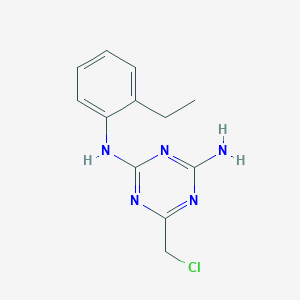 molecular formula C12H14ClN5 B2835115 6-(chloromethyl)-2-N-(2-ethylphenyl)-1,3,5-triazine-2,4-diamine CAS No. 730951-00-5