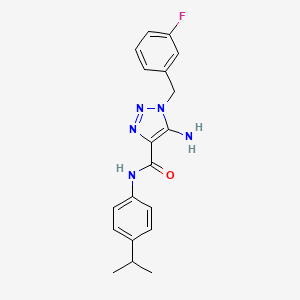 molecular formula C19H20FN5O B2835129 5-amino-1-[(3-fluorophenyl)methyl]-N-[4-(propan-2-yl)phenyl]-1H-1,2,3-triazole-4-carboxamide CAS No. 899981-74-9