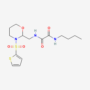 molecular formula C15H23N3O5S2 B2835150 N1-butyl-N2-((3-(thiophen-2-ylsulfonyl)-1,3-oxazinan-2-yl)methyl)oxalamide CAS No. 872986-65-7