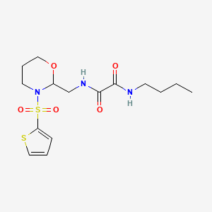 B2835150 N-butyl-N'-[(3-thiophen-2-ylsulfonyl-1,3-oxazinan-2-yl)methyl]oxamide CAS No. 872986-65-7