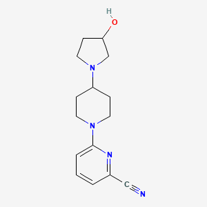 6-[4-(3-Hydroxypyrrolidin-1-yl)piperidin-1-yl]pyridine-2-carbonitrile