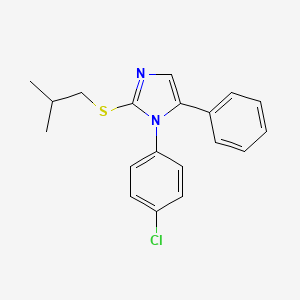 molecular formula C19H19ClN2S B2835192 1-(4-chlorophenyl)-2-(isobutylthio)-5-phenyl-1H-imidazole CAS No. 1226453-60-6