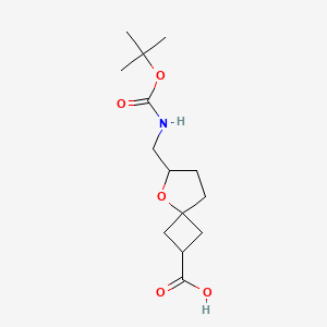 6-[[(2-Methylpropan-2-yl)oxycarbonylamino]methyl]-5-oxaspiro[3.4]octane-2-carboxylic acid
