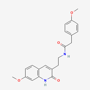 molecular formula C21H22N2O4 B2835211 N-[2-(7-methoxy-2-oxo-1,2-dihydroquinolin-3-yl)ethyl]-2-(4-methoxyphenyl)acetamide CAS No. 851405-42-0