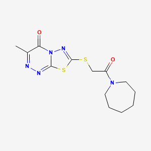 B2835215 7-[2-(Azepan-1-yl)-2-oxoethyl]sulfanyl-3-methyl-[1,3,4]thiadiazolo[2,3-c][1,2,4]triazin-4-one CAS No. 869073-66-5