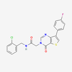 molecular formula C21H15ClFN3O2S B2835239 N-(2-chlorobenzyl)-2-[7-(4-fluorophenyl)-4-oxothieno[3,2-d]pyrimidin-3(4H)-yl]acetamide CAS No. 1207013-22-6