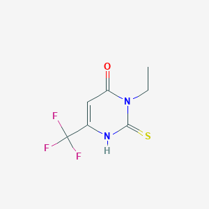 molecular formula C7H7F3N2OS B2835243 3-ethyl-2-sulfanylidene-6-(trifluoromethyl)-1H-pyrimidin-4-one CAS No. 216016-27-2