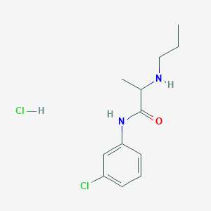 molecular formula C12H18Cl2N2O B2835259 N-(3-chlorophenyl)-2-(propylamino)propanamide hydrochloride CAS No. 1025735-37-8
