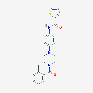 molecular formula C23H23N3O2S B283527 N-[4-[4-(2-methylbenzoyl)piperazin-1-yl]phenyl]thiophene-2-carboxamide 