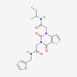 molecular formula C19H22N4O5S B2835289 2-[1-[2-(sec-butylamino)-2-oxoethyl]-2,4-dioxo-1,4-dihydrothieno[3,2-d]pyrimidin-3(2H)-yl]-N-(2-furylmethyl)acetamide CAS No. 912887-35-5