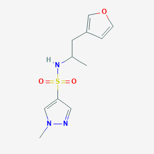 molecular formula C11H15N3O3S B2835290 N-(1-(furan-3-yl)propan-2-yl)-1-methyl-1H-pyrazole-4-sulfonamide CAS No. 1795457-85-0