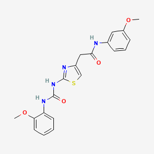 molecular formula C20H20N4O4S B2835293 N-(3-methoxyphenyl)-2-(2-(3-(2-methoxyphenyl)ureido)thiazol-4-yl)acetamide CAS No. 897613-90-0