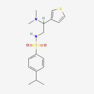 molecular formula C17H24N2O2S2 B2835299 N-(2-(dimethylamino)-2-(thiophen-3-yl)ethyl)-4-isopropylbenzenesulfonamide CAS No. 946304-21-8