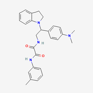 molecular formula C27H30N4O2 B2835304 N1-(2-(4-(dimethylamino)phenyl)-2-(indolin-1-yl)ethyl)-N2-(m-tolyl)oxalamide CAS No. 899957-41-6