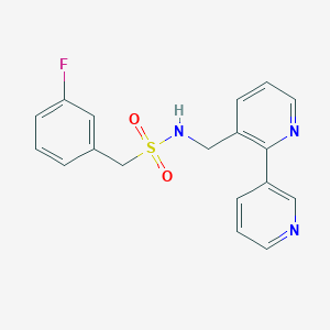 molecular formula C18H16FN3O2S B2835307 N-({[2,3'-bipyridine]-3-yl}methyl)-1-(3-fluorophenyl)methanesulfonamide CAS No. 1903082-29-0