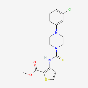 molecular formula C17H18ClN3O2S2 B2835338 methyl 3-{[4-(3-chlorophenyl)piperazine-1-carbothioyl]amino}thiophene-2-carboxylate CAS No. 892272-74-1
