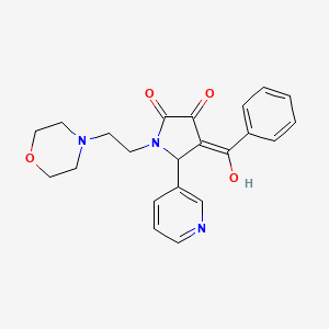 molecular formula C22H23N3O4 B2835349 4-benzoyl-3-hydroxy-1-(2-morpholinoethyl)-5-(pyridin-3-yl)-1H-pyrrol-2(5H)-one CAS No. 380864-82-4