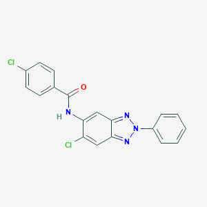 molecular formula C19H12Cl2N4O B283535 4-chloro-N-(6-chloro-2-phenyl-2H-1,2,3-benzotriazol-5-yl)benzamide 