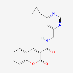 molecular formula C18H15N3O3 B2835360 N-[(6-cyclopropylpyrimidin-4-yl)methyl]-2-oxo-2H-chromene-3-carboxamide CAS No. 2194905-07-0