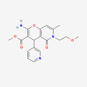 methyl 2-amino-6-(2-methoxyethyl)-7-methyl-5-oxo-4-(pyridin-3-yl)-5,6-dihydro-4H-pyrano[3,2-c]pyridine-3-carboxylate