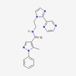 5-methyl-1-phenyl-N-(2-(2-(pyrazin-2-yl)-1H-imidazol-1-yl)ethyl)-1H-pyrazole-4-carboxamide