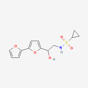 molecular formula C13H15NO5S B2835375 N-(2-{[2,2'-bifuran]-5-yl}-2-hydroxyethyl)cyclopropanesulfonamide CAS No. 2320537-24-2