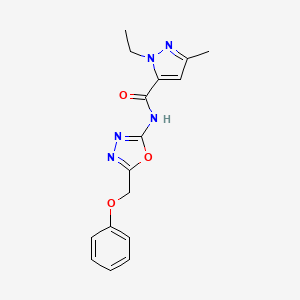 1-ethyl-3-methyl-N-(5-(phenoxymethyl)-1,3,4-oxadiazol-2-yl)-1H-pyrazole-5-carboxamide