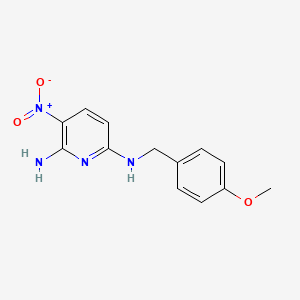 molecular formula C13H14N4O3 B2835380 N2-[(4-methoxyphenyl)methyl]-5-nitropyridine-2,6-diamine CAS No. 1509581-28-5