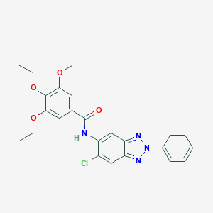 molecular formula C25H25ClN4O4 B283542 N-(6-chloro-2-phenyl-2H-1,2,3-benzotriazol-5-yl)-3,4,5-triethoxybenzamide 
