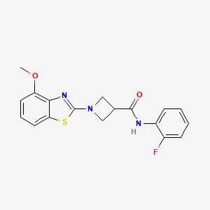 molecular formula C18H16FN3O2S B2835430 N-(2-fluorophenyl)-1-(4-methoxy-1,3-benzothiazol-2-yl)azetidine-3-carboxamide CAS No. 1396810-82-4