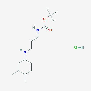 molecular formula C16H33ClN2O2 B2835440 tert-butyl N-{3-[(3,4-dimethylcyclohexyl)amino]propyl}carbamate hydrochloride CAS No. 1803606-51-0