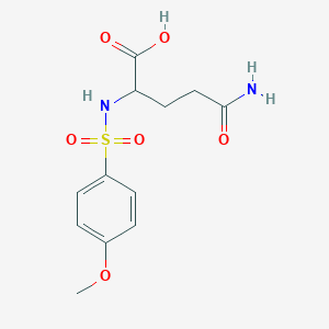 molecular formula C12H16N2O6S B2835445 4-Carbamoyl-2-(4-methoxybenzenesulfonamido)butanoic acid CAS No. 1396963-05-5