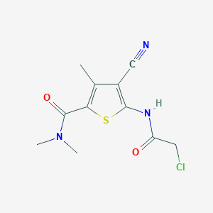 molecular formula C11H12ClN3O2S B2835475 5-[(chloroacetyl)amino]-4-cyano-N,N,3-trimethylthiophene-2-carboxamide CAS No. 908509-58-0