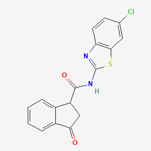 molecular formula C17H11ClN2O2S B2835482 N-(6-chlorobenzo[d]thiazol-2-yl)-3-oxo-2,3-dihydro-1H-indene-1-carboxamide CAS No. 1203374-28-0