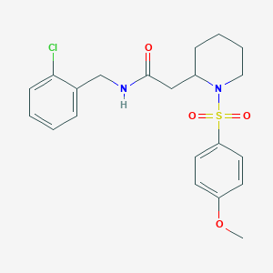 molecular formula C21H25ClN2O4S B2835485 N-(2-chlorobenzyl)-2-(1-((4-methoxyphenyl)sulfonyl)piperidin-2-yl)acetamide CAS No. 941911-45-1