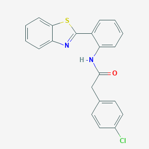 molecular formula C21H15ClN2OS B283549 N-[2-(1,3-benzothiazol-2-yl)phenyl]-2-(4-chlorophenyl)acetamide 